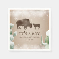 Buffalo Snow Desert Cactus Boy Baby Showdusche Nap