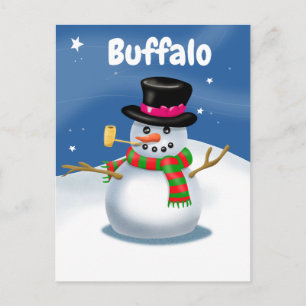Buffalo Snowman Postkarte