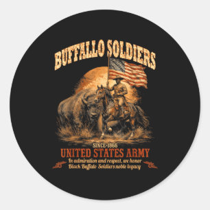 Buffalo-Soldaten, afroamerikanische schwarze Gesch Runder Aufkleber
