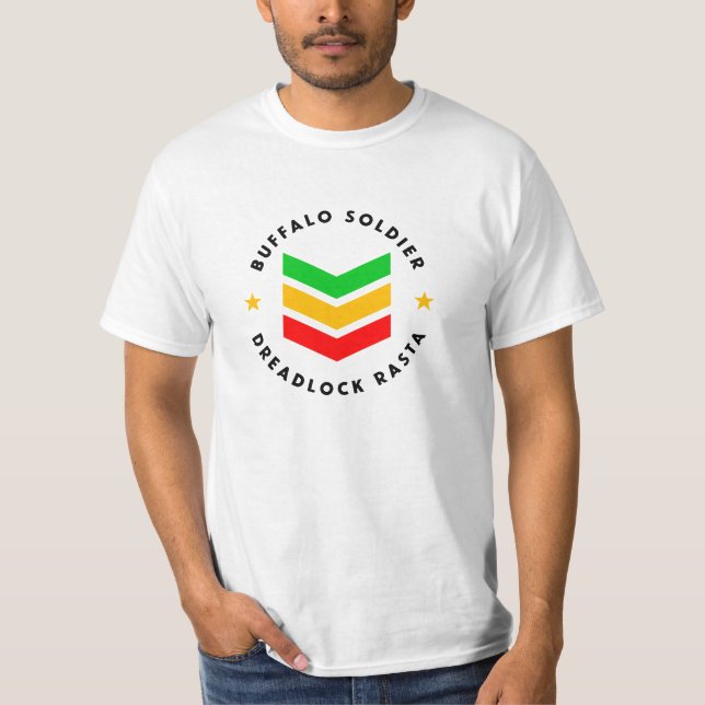 Buffalo Soldier Dreadlock Rasta Reggae T-Shirt (Vorderseite)