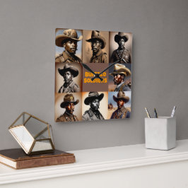 Buffalo Soldiers - Figuren in der amerikanischen G Quadratische Wanduhr