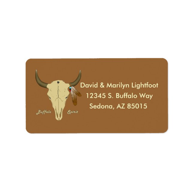 Buffalo Spirit Address Label Adressaufkleber (Vorne)