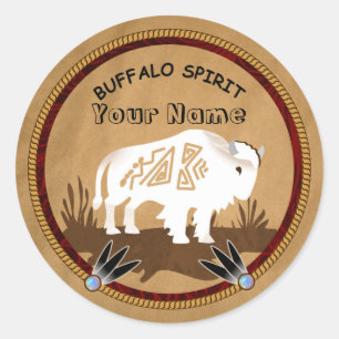 Buffalo Spirit Runder Aufkleber