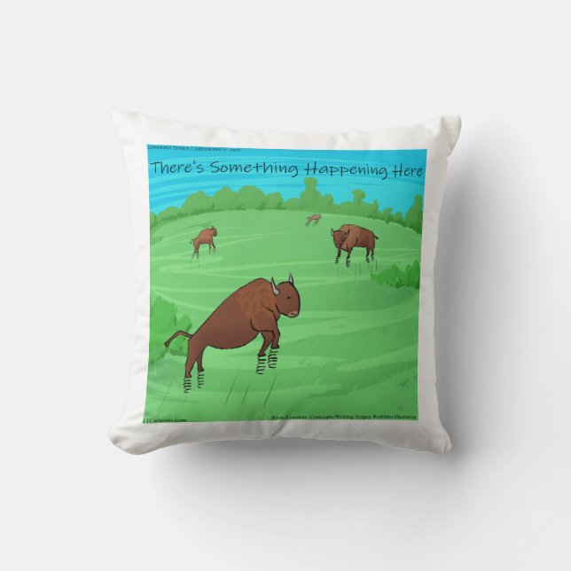 Buffalo Springield Pun Comic Kissen  (Vorderseite)