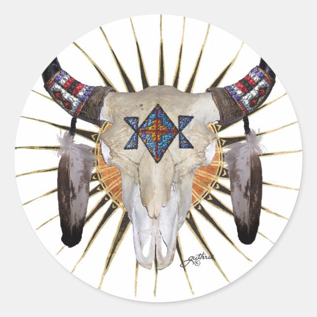 Buffalo Star Runder Aufkleber (Vorderseite)