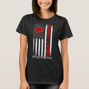 Buffalo Strong Gebet für Buffalo American Flag T-Shirt