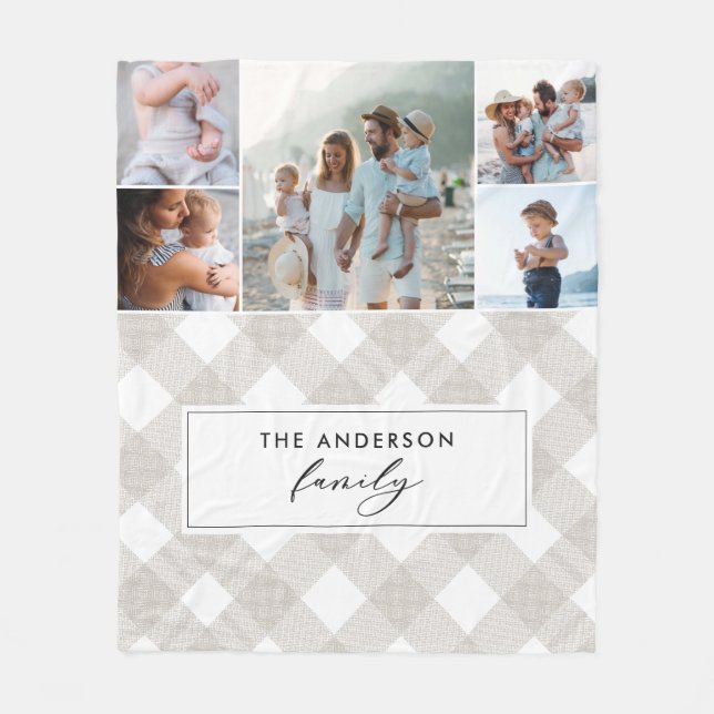 Buffalo tartan modern natürlich 5 Foto Weihnachten Fleecedecke (Vorderseite)