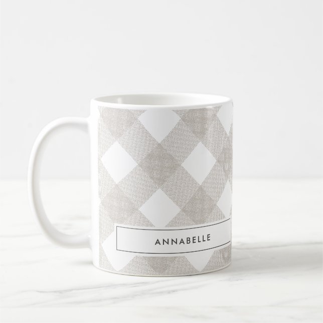 Buffalo tartan Modernes natürliches Beige personal Kaffeetasse (Links)