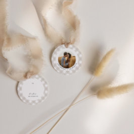 Buffalo tartan Modernes natürliches Foto Weihnacht Geschenkanhänger