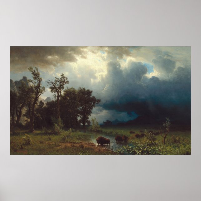 Buffalo Trail - Albert Bierstadt Kunstgewerbe Poster (Vorne)