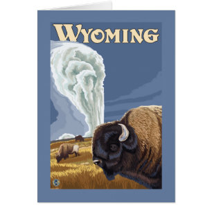 Buffalo von Old Faithful Vintage Travel Poster