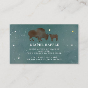 Buffalo Watercolor Stars Babydusche Windelwindeln Begleitkarte