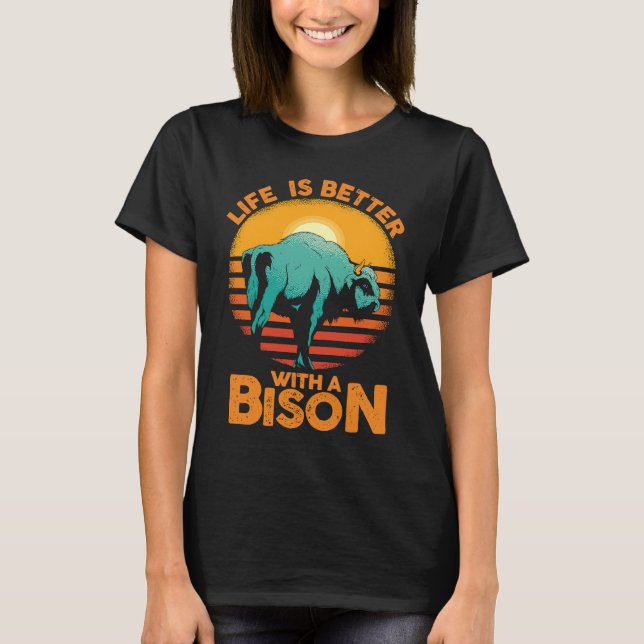Buffalo Whisperer Fluffy Cow  With A Bison T-Shirt (Vorderseite)