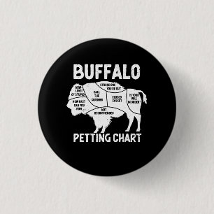 Buffalo Wildlife Petting Chart für Bison Liebhaber Button