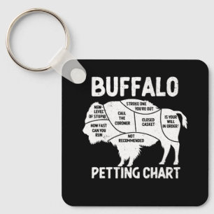 Buffalo Wildlife Petting Chart für Bison Liebhaber Schlüsselanhänger