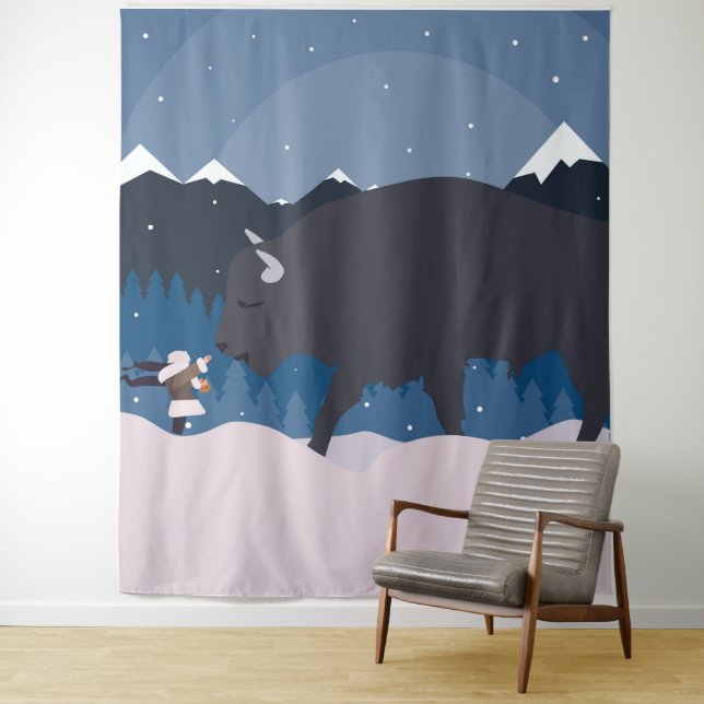 Buffalo will eine Brezel Wandteppich (Beispiel)