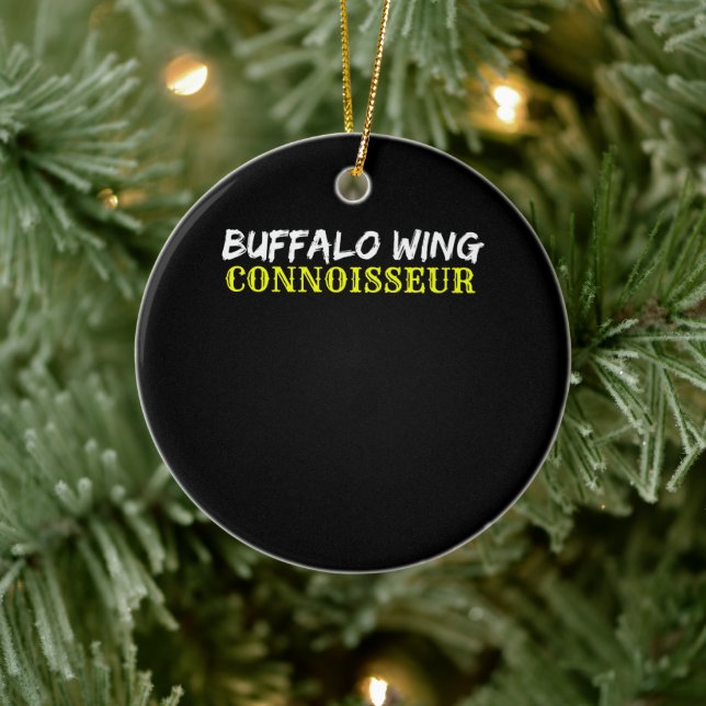 Buffalo Wing besessene Addict-GRILLEN Hühnermaske Keramik Ornament (Baum)
