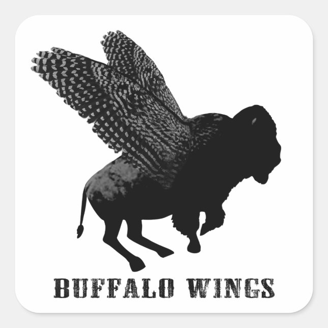 Buffalo Wings Quadratischer Aufkleber (Vorderseite)
