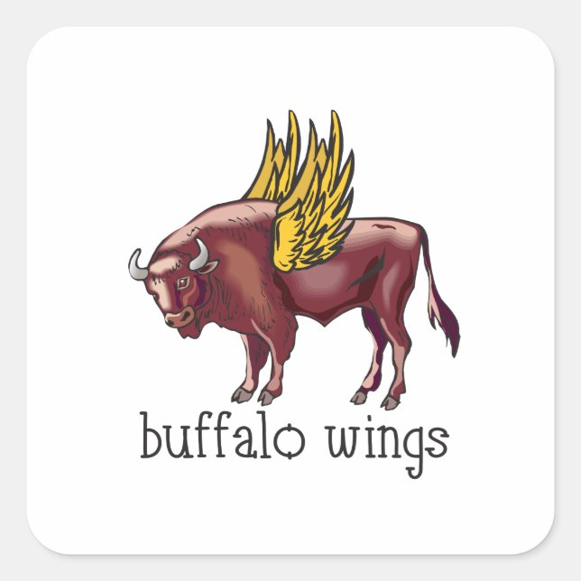 BUFFALO WINGS QUADRATISCHER AUFKLEBER (Vorderseite)
