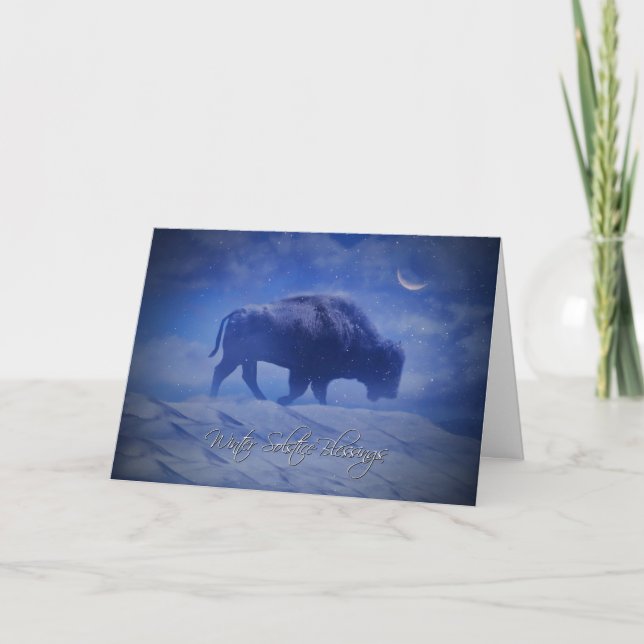 Buffalo Winter Solstice Sessellift Wildlife Cards Karte (Vorderseite)