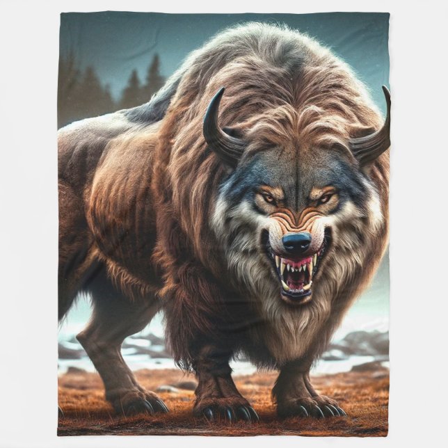 Buffalo Wolf Fleecedecke (Vorderseite)