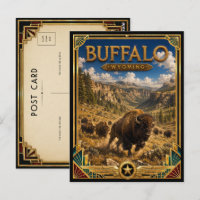 Buffalo Wyoming Vintage Art Deco Goldenes Zeitalte