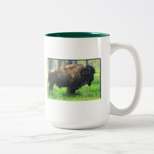 Büffel-/Bison-Tasse Zweifarbige Tasse (Rechts)