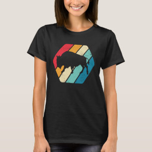 Büffel Bison Tier Wildnis Retro T-Shirt