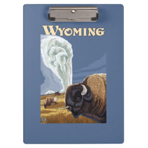 Büffel durch altes zuverlässiges Vintages Klemmbrett