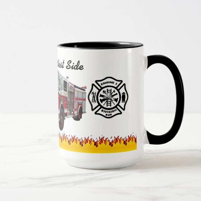 Büffel-Feuer-Motor 2" Stolz der Westseite" Tasse (Rechts)
