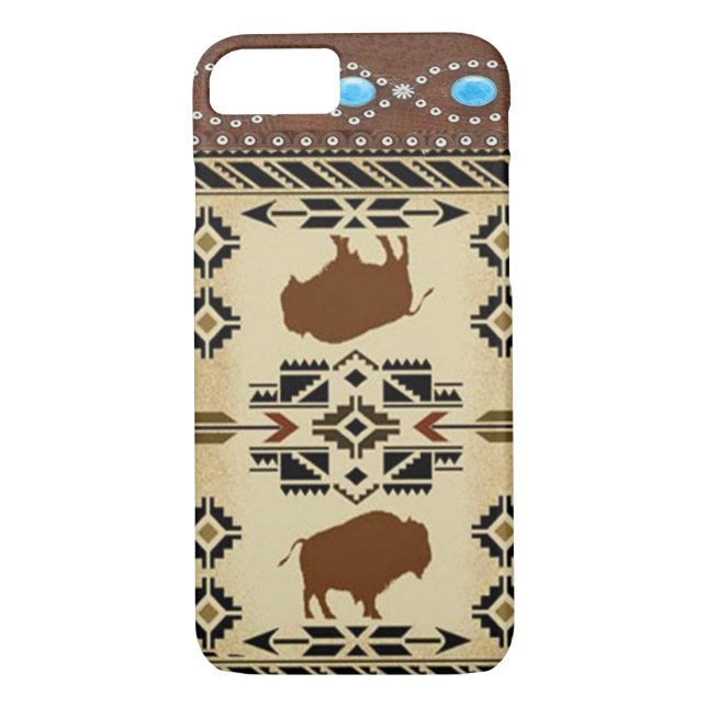 "Büffel-" gebürtiger Amerikaner-Western iPhone 7 Case-Mate iPhone Hülle (Rückseite)
