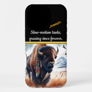 Büffel grasen im Bergtal iPhone 16 Pro Max Hülle