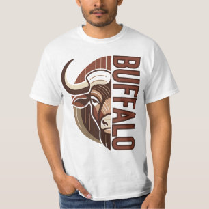 Büffel-Illustration mit Tippfehler-Tee-Design T-Shirt