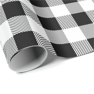 Büffel-karierte Karos Schwarzweiss Geschenkpapier