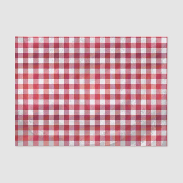 Büffel-kariertes Rotes und weiß Seidenpapier (Vorderseite)