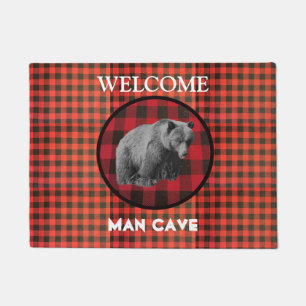 Büffel-Karo-Grizzlybär-Man-Cave-Fußmatte Fußmatte