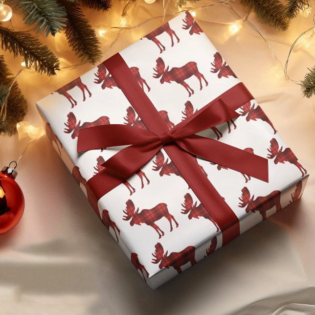 Büffel-Karo-Moose-Rustikale Waldlandschaft Geschenkpapier (Von Creator hochgeladen)
