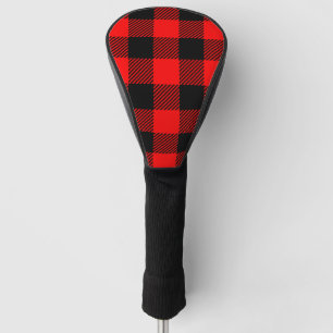 Büffel-Karo-roter und schwarzer Golf Headcover