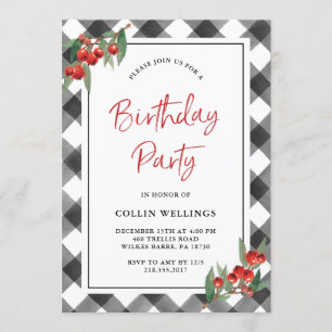 Büffel-Karo-schwarzes u. weißes kundenspezifisches Einladung