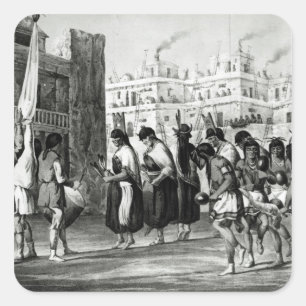 Büffel-Tanz bei Pueblo de Zuni Quadratischer Aufkleber