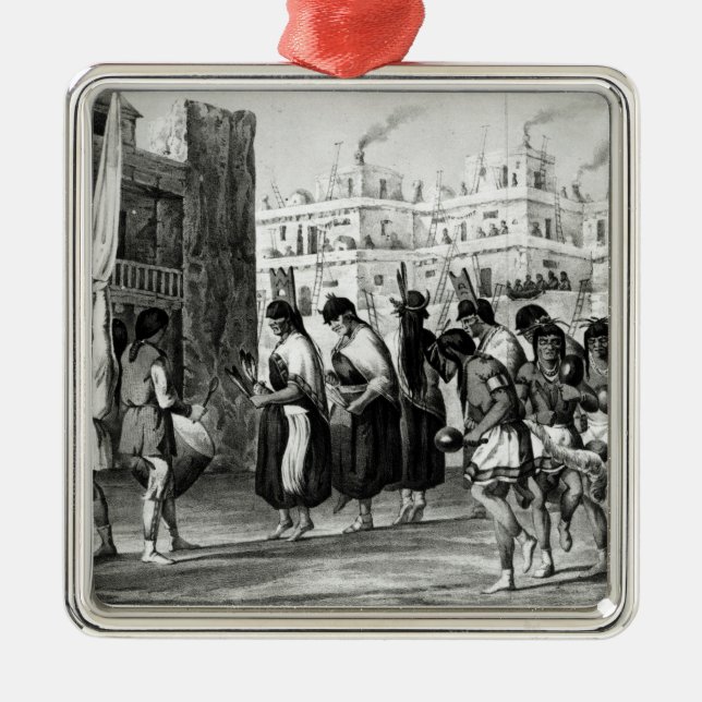 Büffel-Tanz bei Pueblo de Zuni Silbernes Ornament (Vorne)