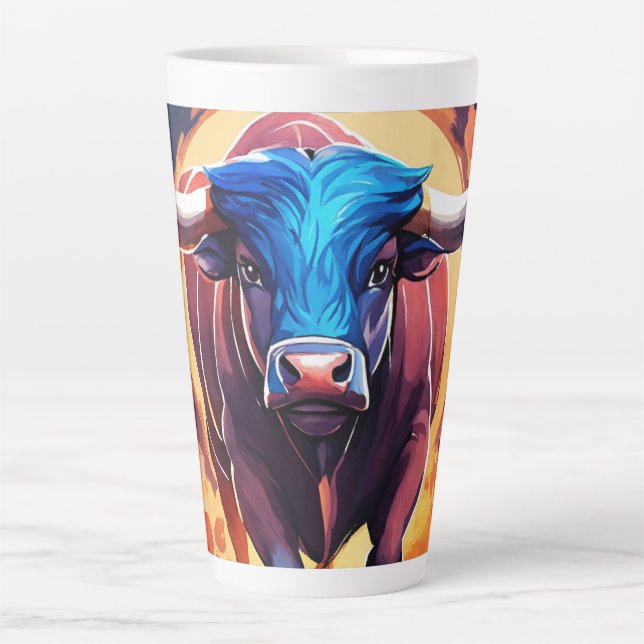 Büffel-Tasse – Starker Stil, kühnes Design | TK_Al Milchtasse (Vorderseite)