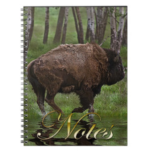 Büffel und Wald, Bison-Liebhaber Design Notizblock