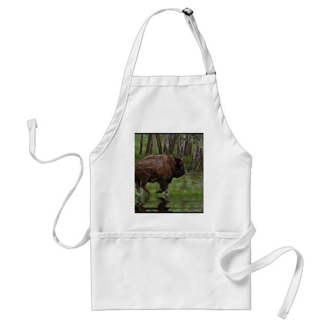 Büffel und Wald, Bison-Liebhaber Design Schürze (Vorne)