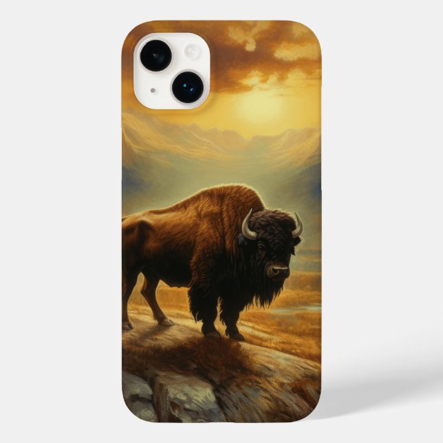 Büffel Wisent Sonnenuntergang Silhouette Case-Mate iPhone Hülle (Rückseite)