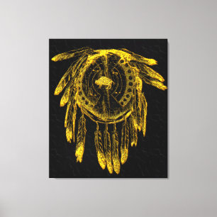 Büffelhaut-Schild 1 umwickelte Leinwand