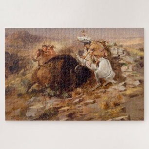 Büffeljagd Eingeborenen Jäger C M Russell Puzzle