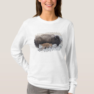 Büffelkuh mit Kalb, Yellowstone T-Shirt