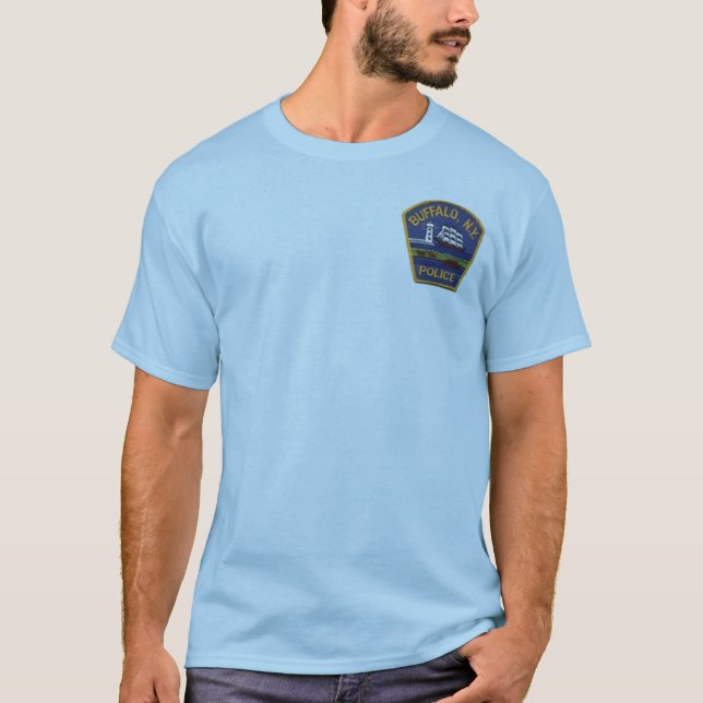 Büffelpolizei langes sleave T-Stück T-Shirt (Vorderseite)