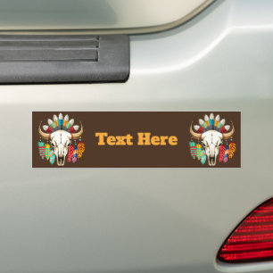 Büffelschädel-Emblem der amerikanischen Ureinwohne Autoaufkleber